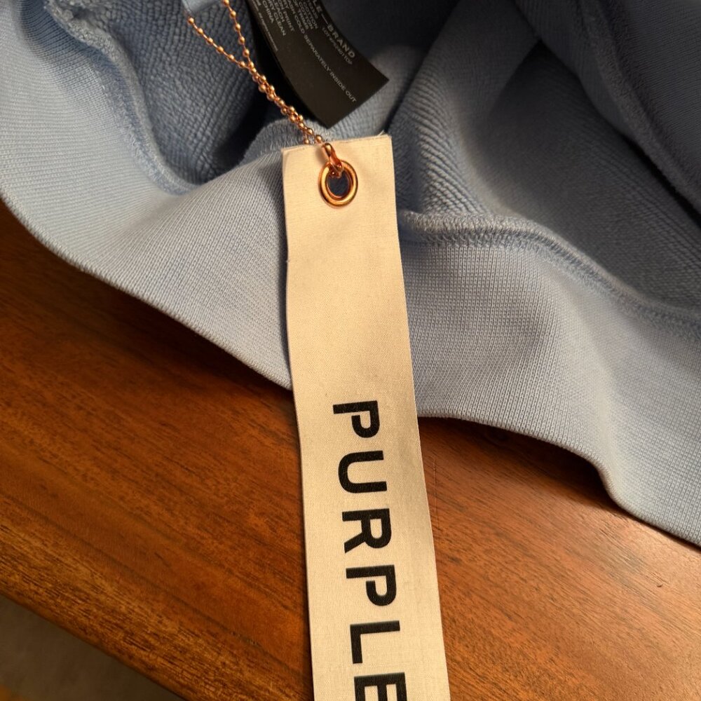 Purple Brand Light Blue Hoodie with Ombre faded finish XXL oversized - Picture 4 of 4